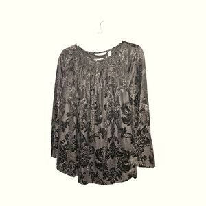 Isaac Mizrahi Black Blingy Pattern Women's Top